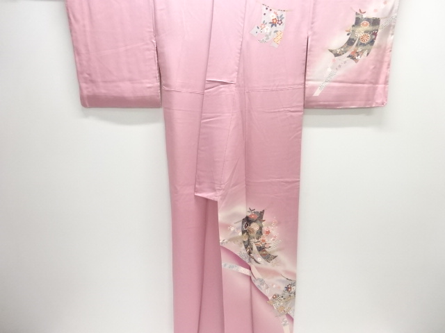  未使用品　几帳に花古典柄訪問着